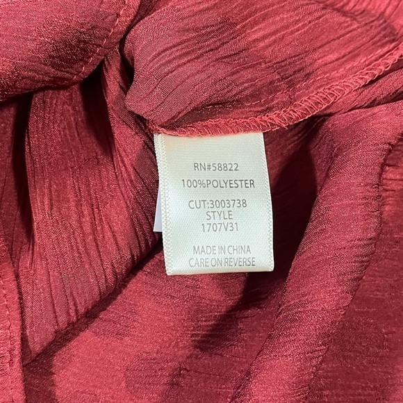 Max Studio Polka Dot Shimmer Ruched Sleeve Blouse sz S - Picture 4 of 12